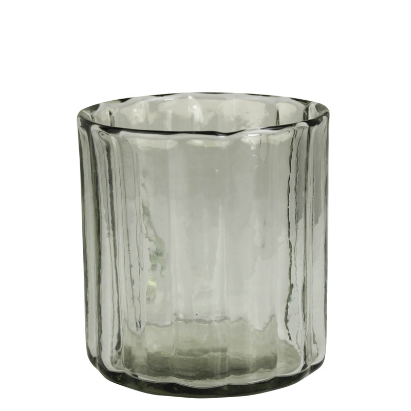 Vase de table en verre gris, H 4,5 po x l 4 po x P 4 po