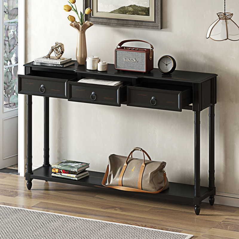 Console Console avec tiroirs et longue tablette, Espresso