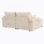 Ensemble de chaise longue double avec repose-pieds réversible, tissu velours côtelé doux, rangement, port USB, siège / table multifonctionnel