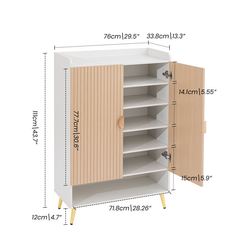 Shoe Storage Cabinet, Natural
