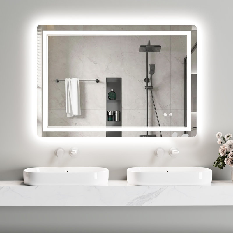 Aluminium Rectangle Mirror, 50cm W x 70cm D