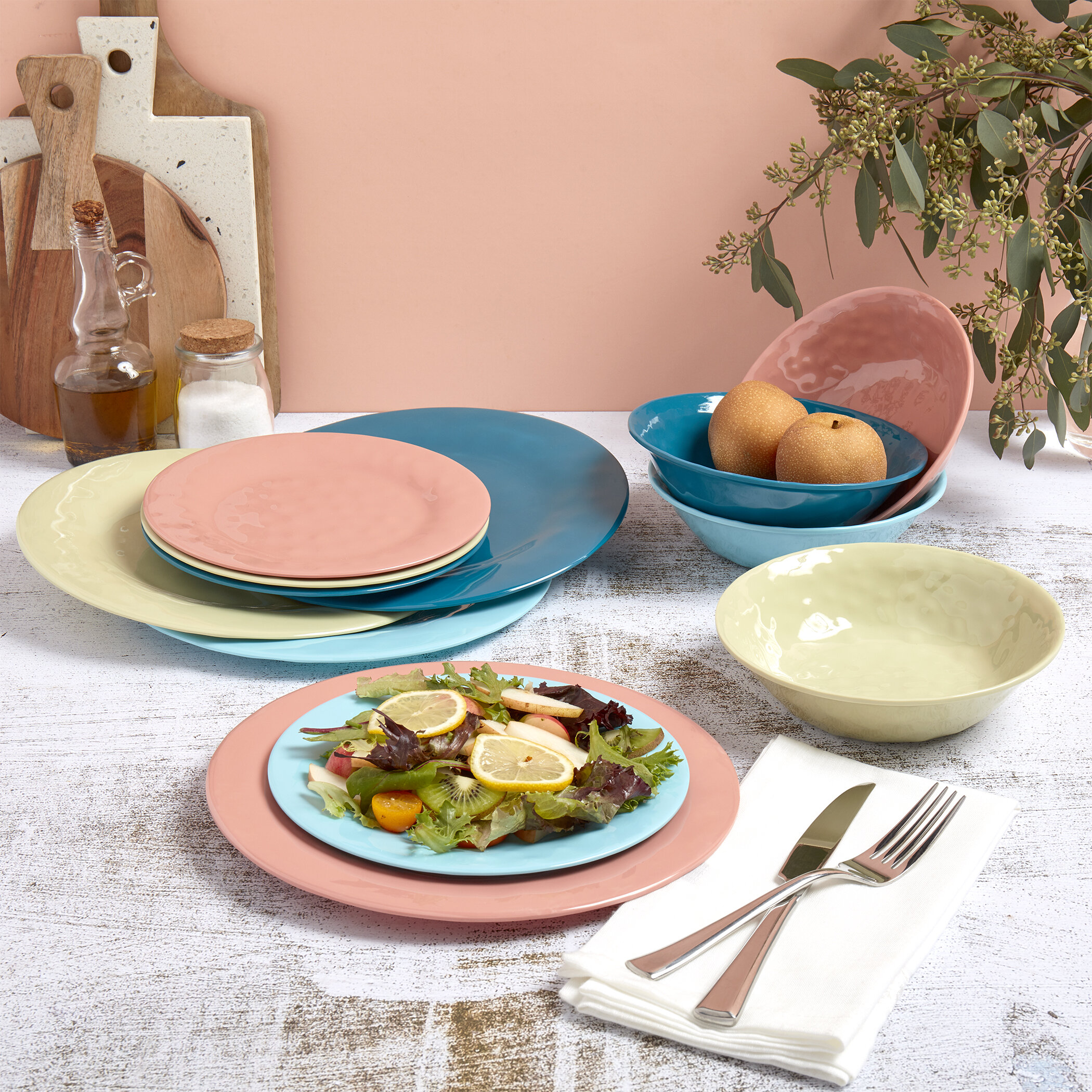 12 piece clearance melamine dinnerware set