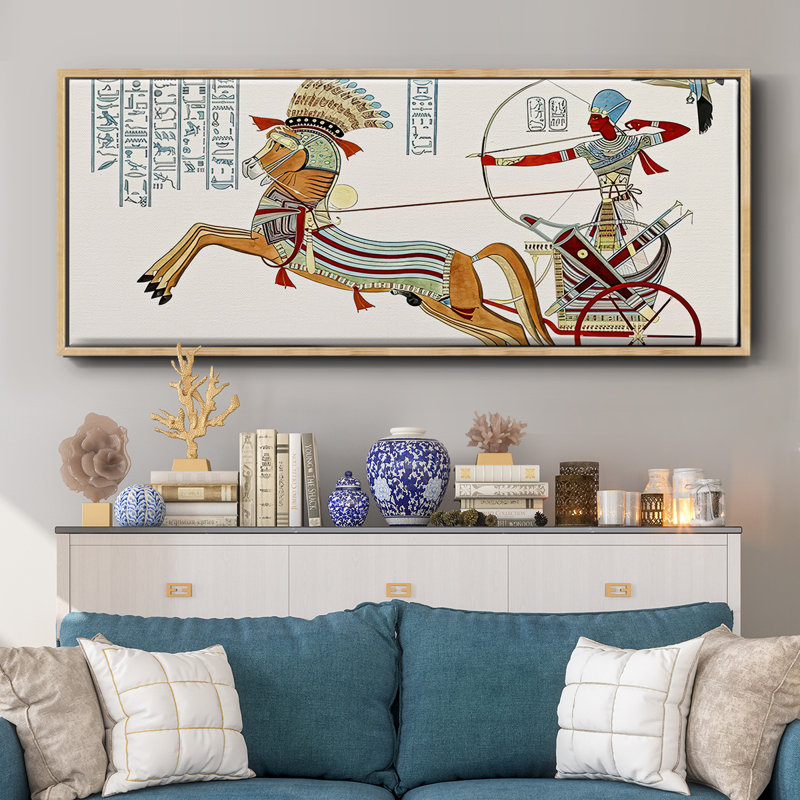Chariots égyptiens I - toile encadrée, H 20 po x l 50 po