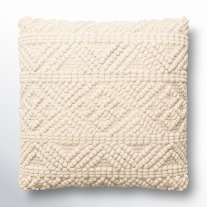 Tribeca Cotton Blend / Wool Blend / Polyester/Polyester Blend Throw Square Pillow, No Fill