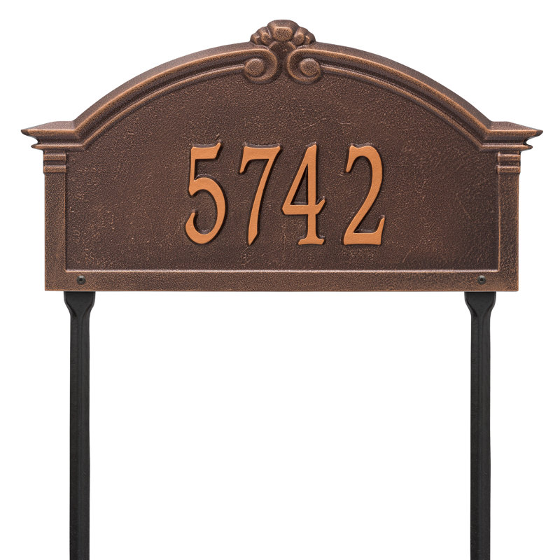 Plaque d'adresse sur 1 ligne Roselyn, Cuivre antique, Oui