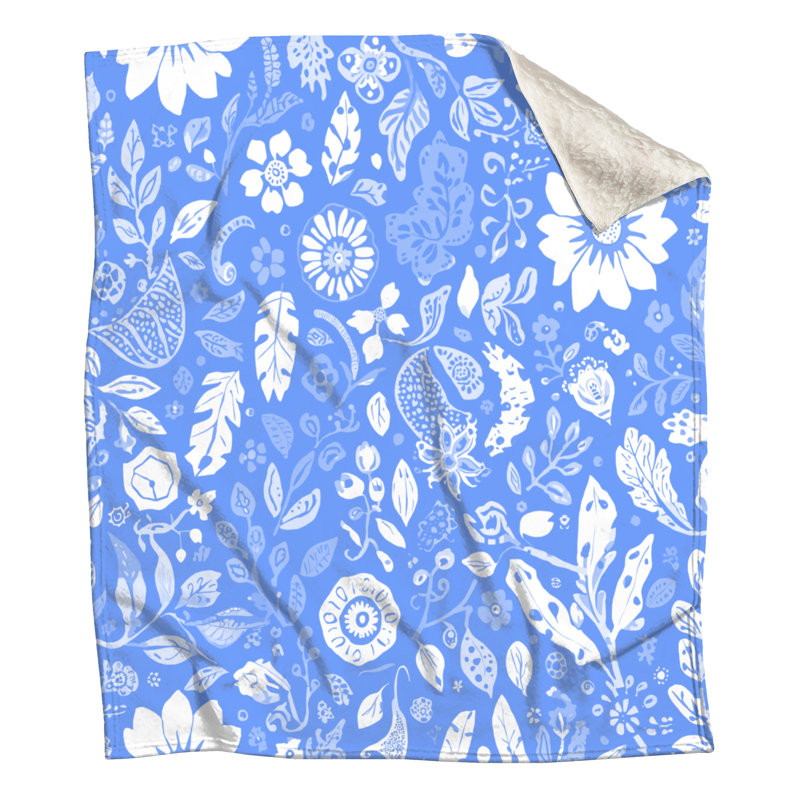 Couvertures noires à motif floral, L 60 po x H 80 po, Black Gray