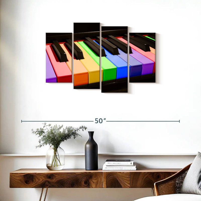 Abarca Rainbow Piano Keys, H 22 po x l 36 po
