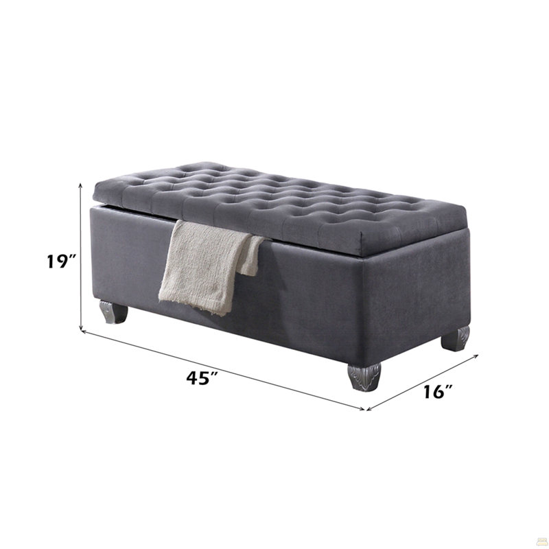 Banc en tissu gris Rebekah avec rangement