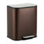 Poubelle de cuisine marron 20 L, en acier inoxydable avec couvercle-137763642-137791162