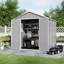 8x6ft Outdoor Apex Roof Plastic Tool Shed with Dual-door