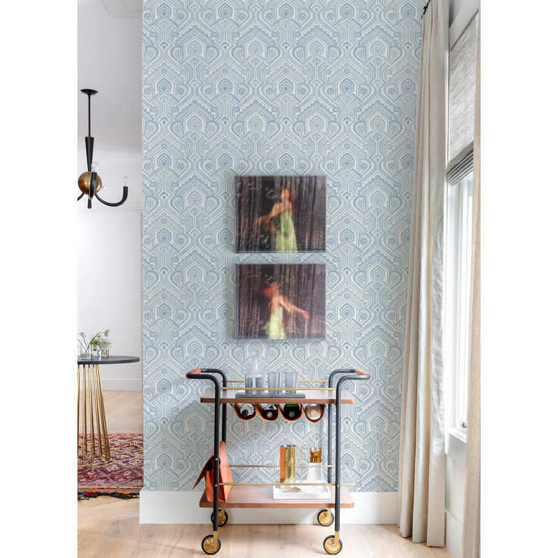 Floral Wallpaper, Blue