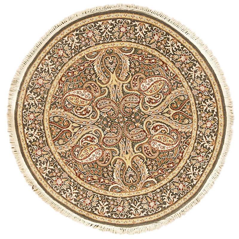 High-Quality Hand-Knotted Dark Green Area Rug