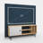Modern TV Unit with Wall-Mount Option, Oak w/ White, 47.2 x 9.8 x 20.3 inches | 100% Melamine Coated Particle Board, Thickness: 0.7 inches | Features Multiple Shelves for Organized Entertainment Display-1264426217