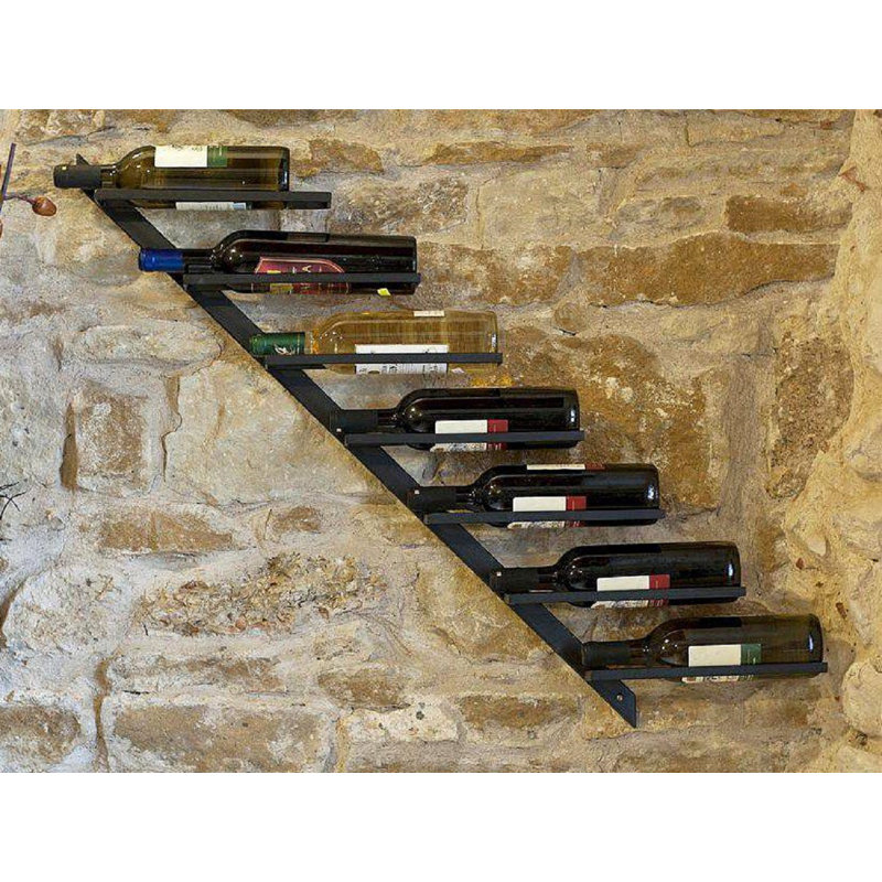 Dash 7 Bottle Wall Mounted Wine Bottle Rack in Black