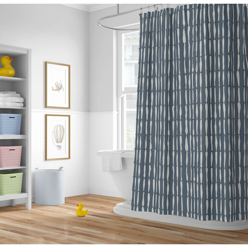 Chuck Ultra-Thin Lightweight Shower Curtain, Blue