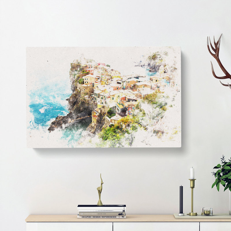 View of Cinque Terre in Italy - Wrapped Canvas, 60cm H x 91cm W x 3cm D