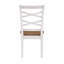 Ensemble de table de salle à manger 7 pièces et 6 chaises de salle à manger à double dossier en X de style champêtre décontracté