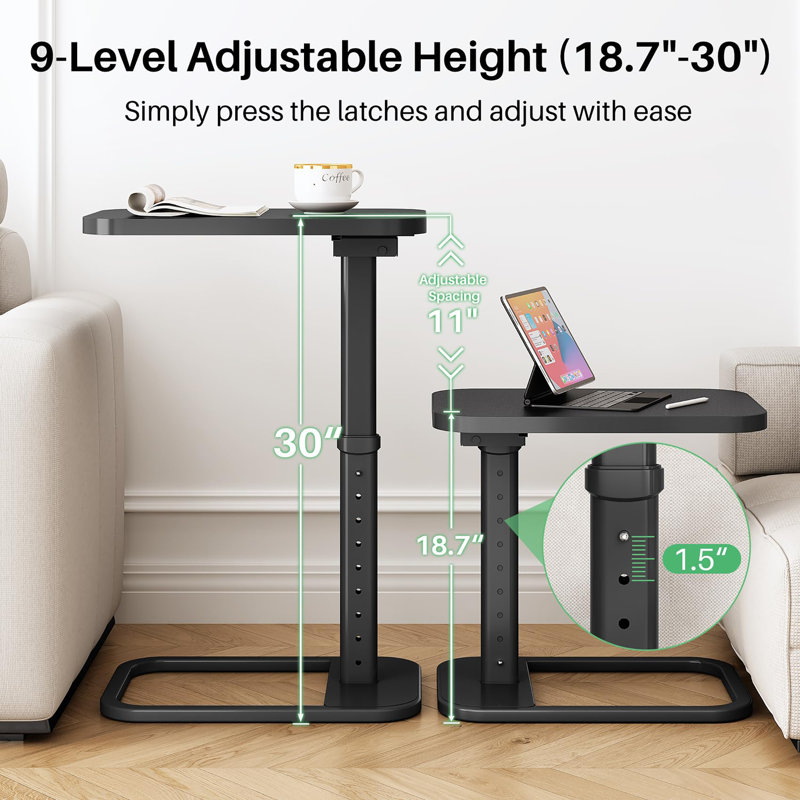 Table d'appoint rabattable, Noir