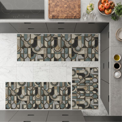 Geometric Shapes Non-Slip Washable Kitchen Mats