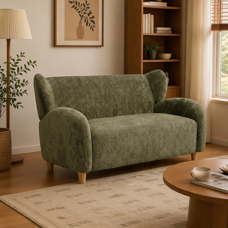 Causeuses Nordic Chair, Tissu vert olive