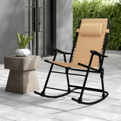 Chaise berçante d'extérieur en métal Barthelus