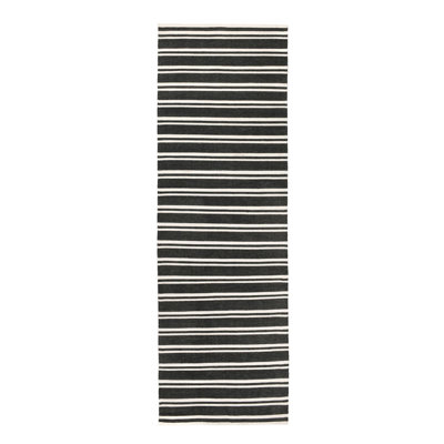 Palma 2x3 Hand Woven Performance Stripe Charcoal Fabric Rug