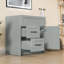 Armoire de salle de bain autoportante 30 po x l 21,5 po x H 33,44 po gris céleste sans plateau-1202386509