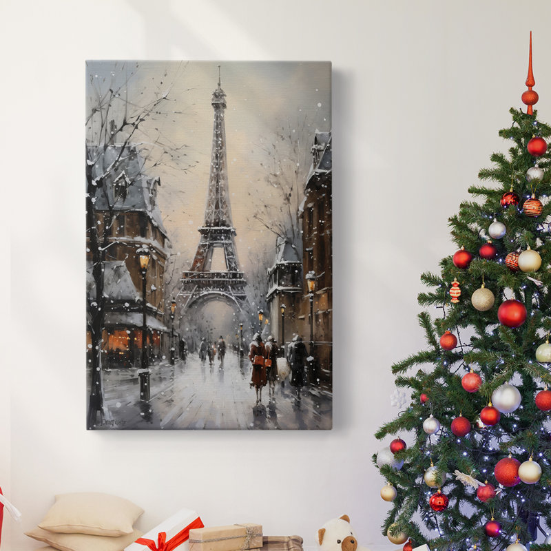 Art des Fêtes de Noël - toile tendue avec châssis, H 18 po x l 12 po