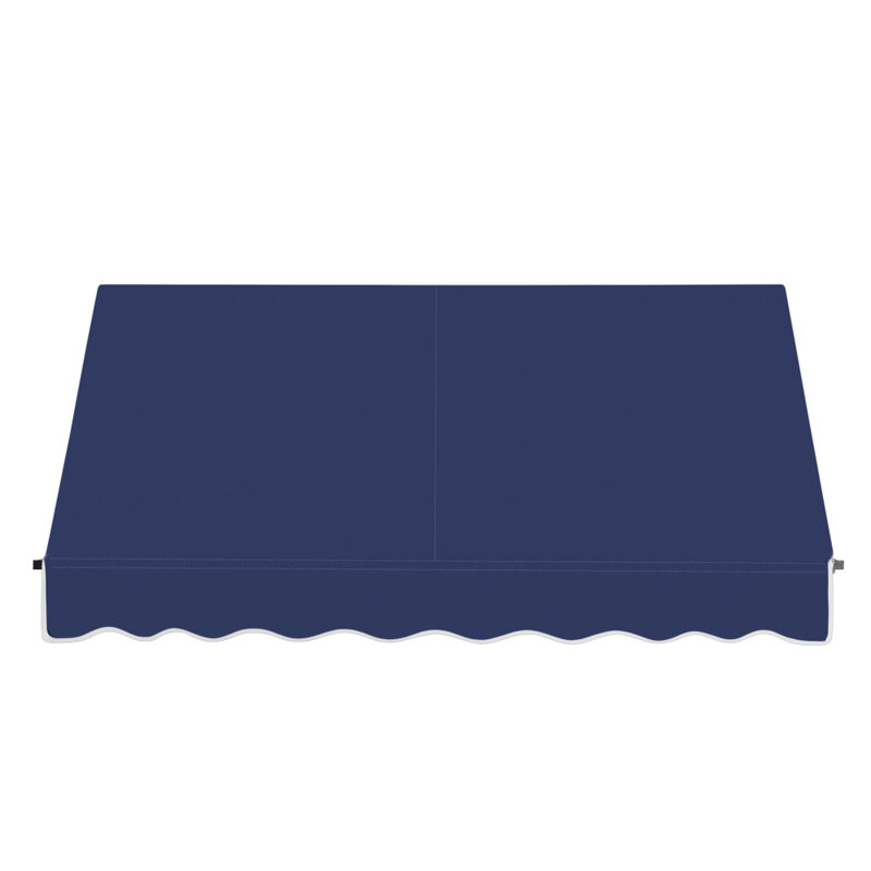 Awntech Santa Fe Acrylic Fabric Fixed Awning with Iron Rope Arms, 31" H x 64.5" W x 24" D, Navy