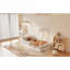 Lit plateforme simple en forme de maison fantaisiste avec clôture de sécurité, bois de pin blanc doux