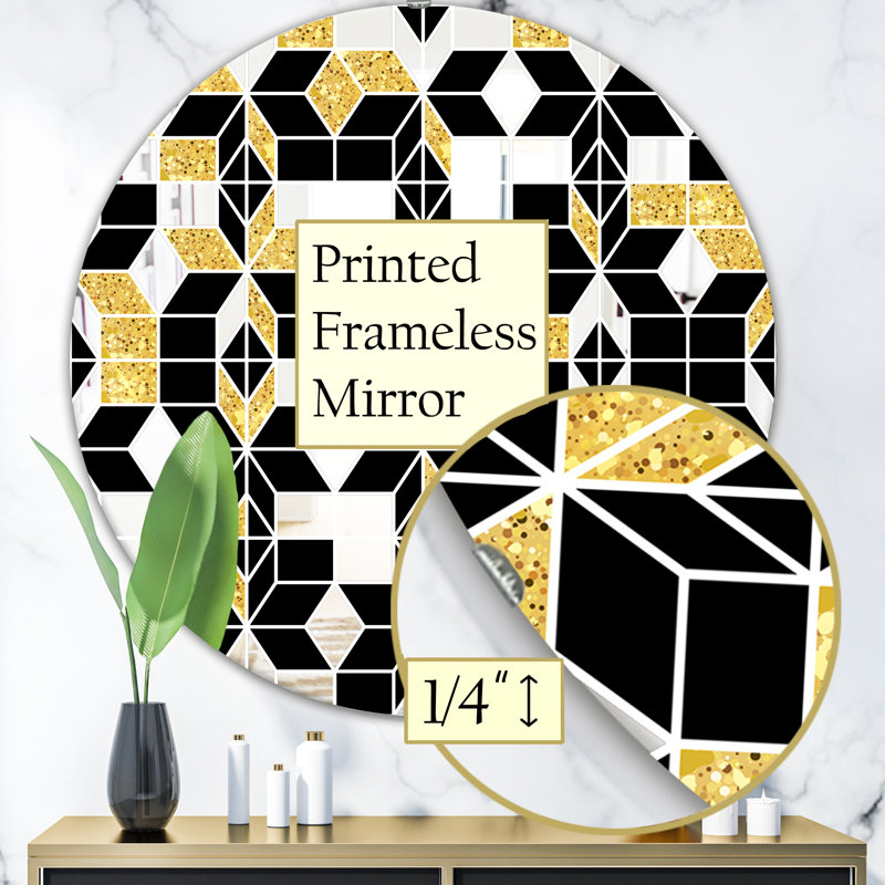 Miroir d'appoint triangulaire Mid-Century, H 23,6 po x l 23,6 po x P 0,24 po