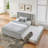 Chenille Upholstered Bed with 2 Drawers and Pull-Out Trundle