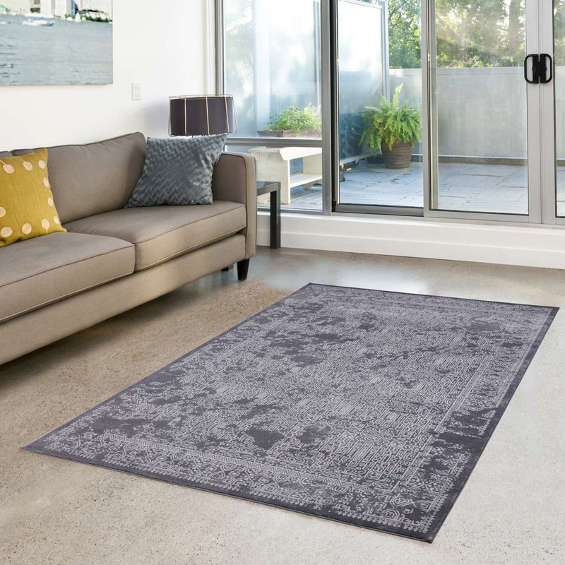 Tapis à motif Sud-Ouest gris Rundle, Rectangle 8 pi x 10 pi