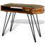 Peninsula Solid Wood Top Metal Base Writing Desk