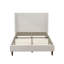 Lit tapissier de tête de lit haute, base de lit, support à 12 lattes, facile à assembler, blanc ivoire, tissu chenille, aucun sommier nécessaire-2110970421