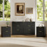 Ensemble 3 pièces commode 7 tiroirs et table de chevet 2 tiroirs