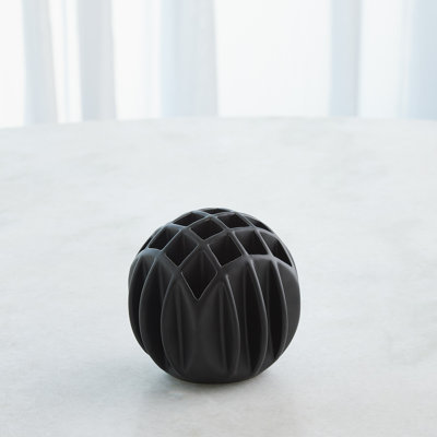 Bub Ball Vase-Matte Black-Lg