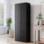 Armoire de cuisine 72 po en métal noir avec portes, organisateur de rangement autoportant robuste avec 5 tablettes réglables, assemblage sans outil pour le garde-manger, cuisine, salle de bain