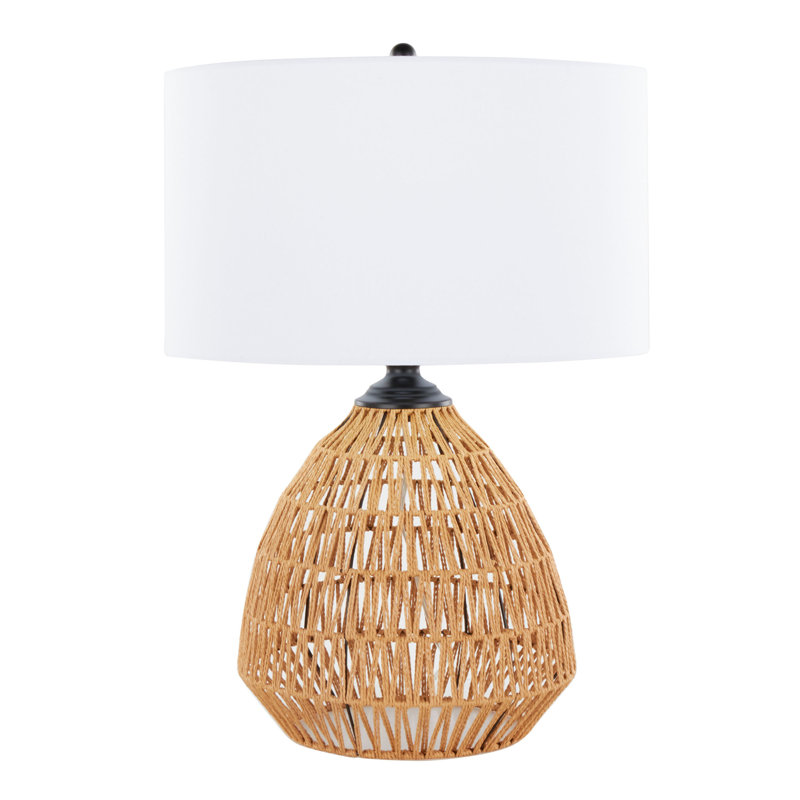 Lampe de table contemporaine en rotin