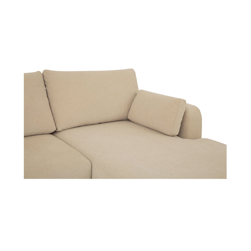 Burrow Sleeper Sectional With Storage Chaise Sand Right, Right Hand Facing, Beige Polyester