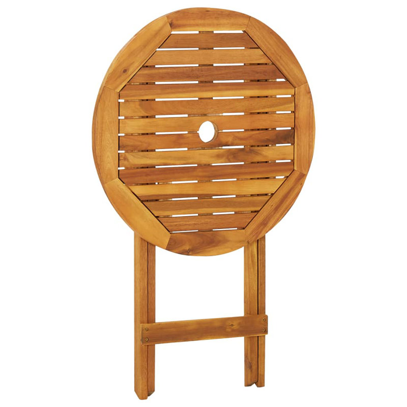 Julissa 2 - Person Wood Patio Dining Set with Round Table, 74cm H x 60cm W x 60cm D