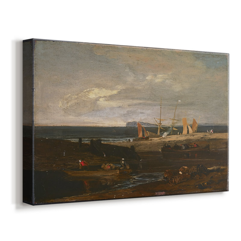 Scène côtière avec des marins et des bateaux-J.M.W. Toile tendue Turner-Gallery-c. début du 19e siècle, 8 x 12
