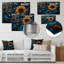 Décoration murale tournesol jaune bleu Nocture Nirvana-118682485-118682483