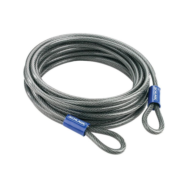 Steel Double Locking Double Loop Cable Locks, 0.38" H x 360" W x 360" D