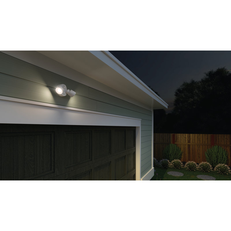 White Dual Head LED Outdoor Security Flood Light