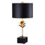 Classic Leaf Detail Black And Gold Lamp