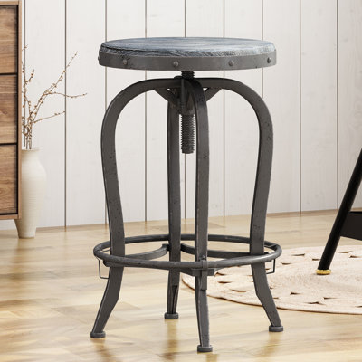 Fir Solid Wood Adjustable Height Counter Stool