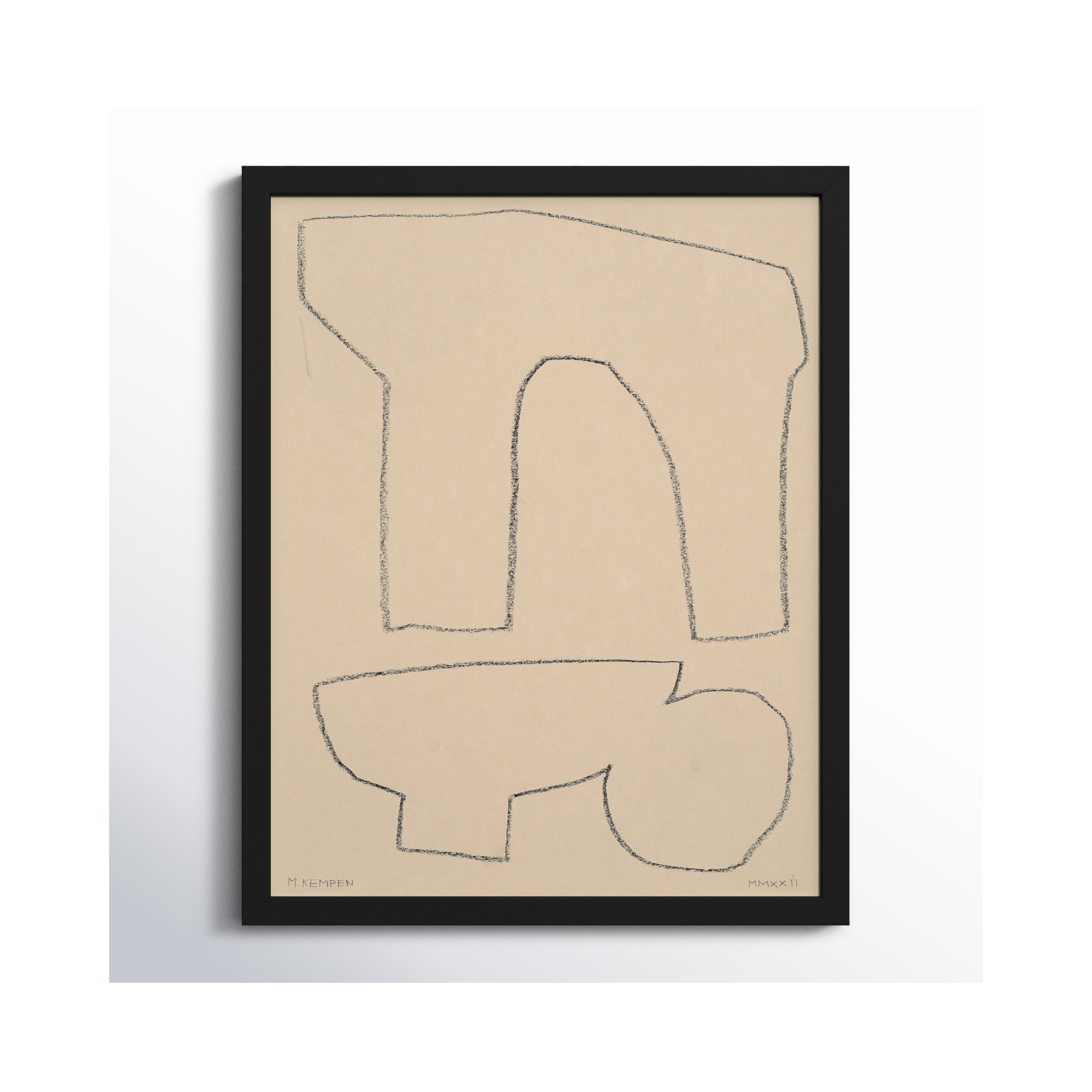 Outlines 2 by Michael Kempen, 20" W x 25" H, Black Framed