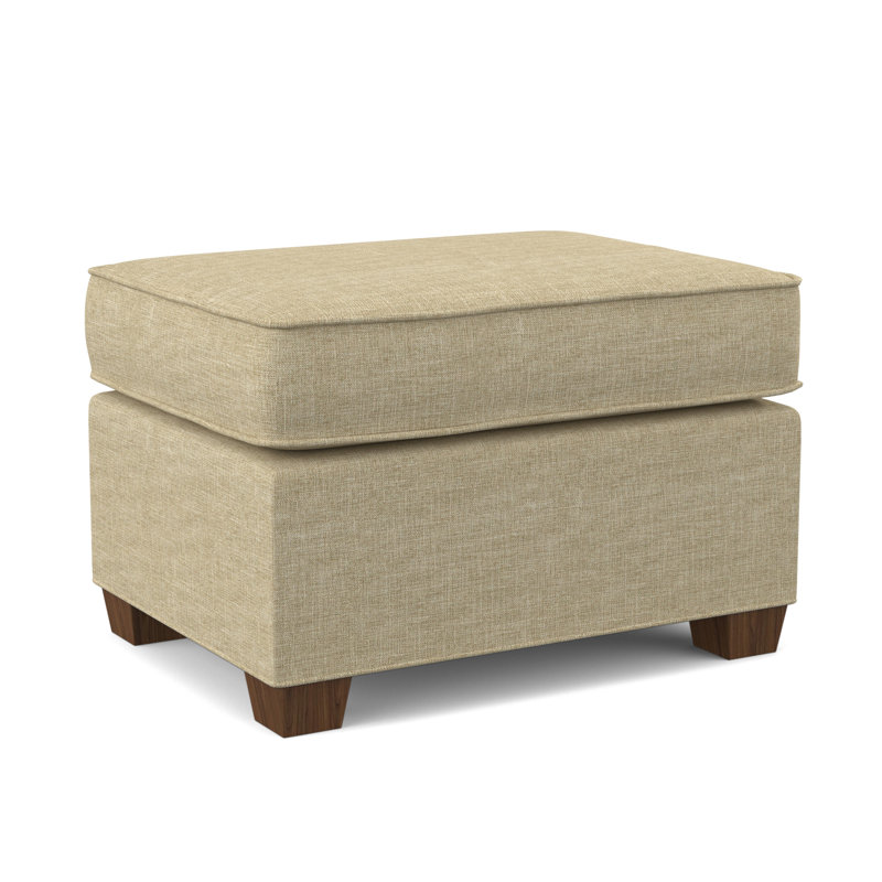 Finn 26" Wide Rectangle Standard Ottoman, Montana Walnut, Archetype Hemp