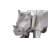 Polystone Rhino Decorative Silver Sculpture